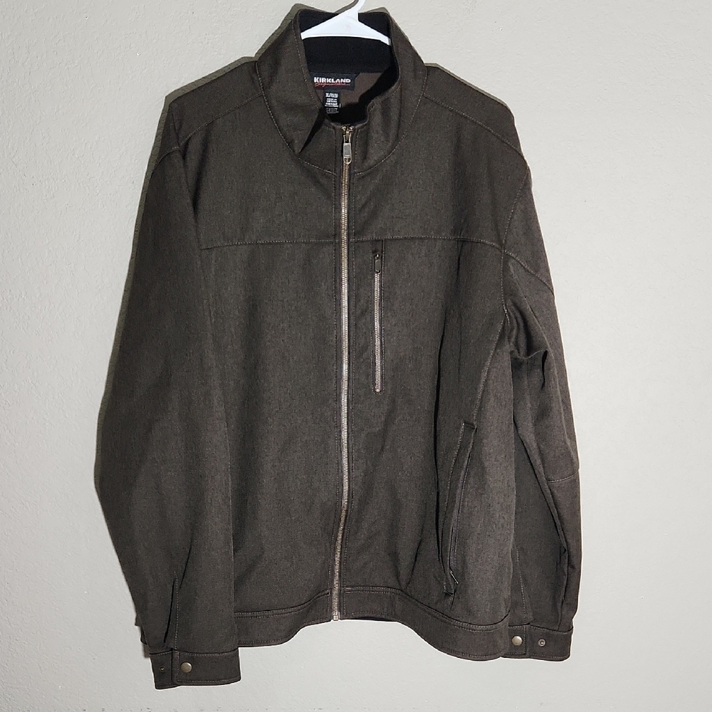 Kirkland Jacket Softshell mens Signature Size XL Brown Black Heathered